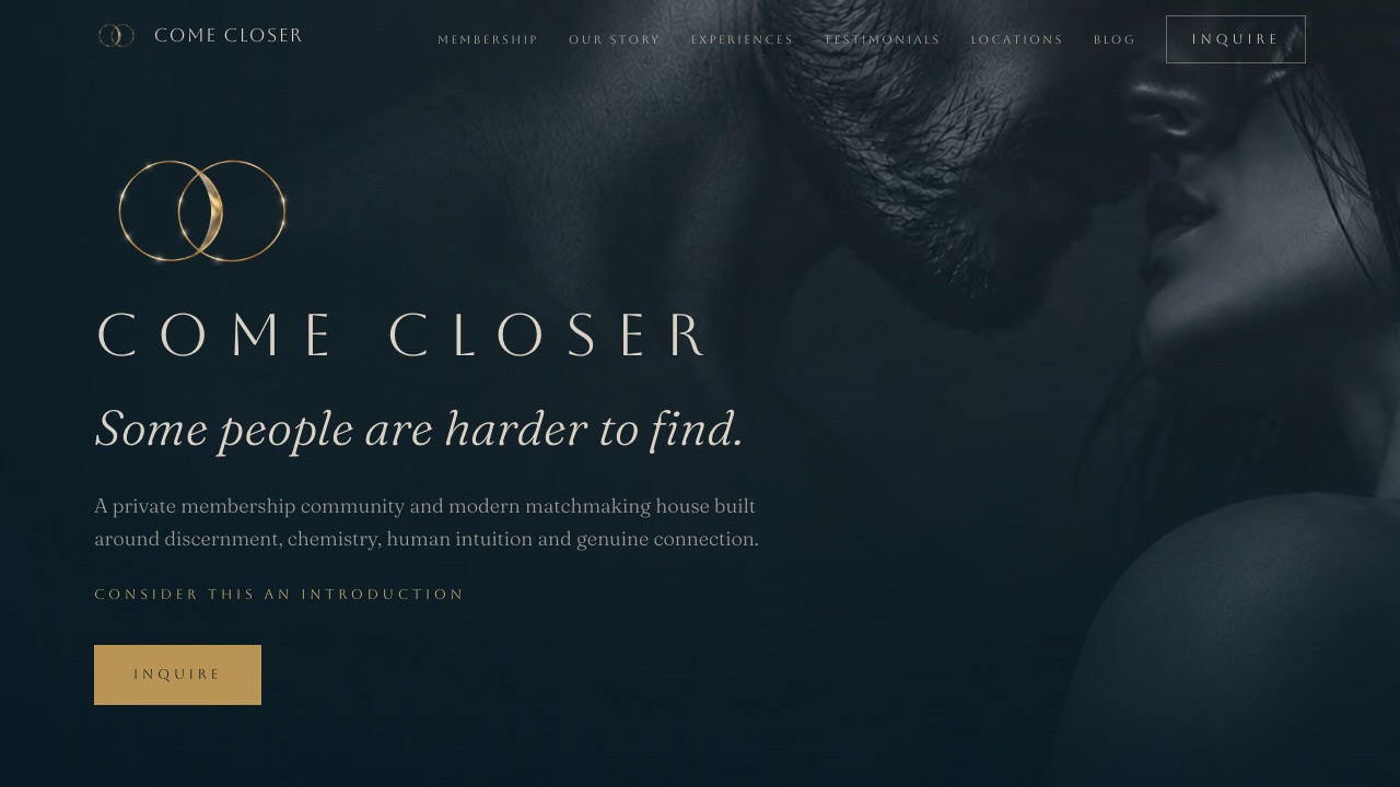 Come Closer website by M Studio